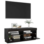 Televizoriaus spintelė su LED apšvietimu, juoda, 100x35x40cm