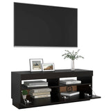 Televizoriaus spintelė su LED apšvietimu, juoda, 100x35x40cm
