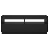 Televizoriaus spintelė su LED apšvietimu, juoda, 100x35x40cm