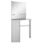 Kampinis kosmetinis staliukas su LED, pilkas, 111x54x141,5cm