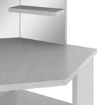 Kampinis kosmetinis staliukas su LED, pilkas, 111x54x141,5cm