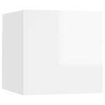 Sieninės TV spintelės, 2vnt., baltos, 30,5x30x30cm, blizgios