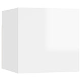 Sieninės TV spintelės, 2vnt., baltos, 30,5x30x30cm, blizgios