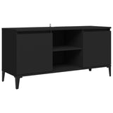 TV spintelė su metalinėmis kojelėmis, juoda, 103,5x35x50cm