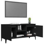 TV spintelė su metalinėmis kojelėmis, juoda, 103,5x35x50cm