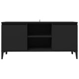TV spintelė su metalinėmis kojelėmis, juoda, 103,5x35x50cm