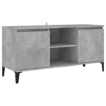 TV spintelė su metalinėmis kojelėmis, pilka, 103,5x35x50cm