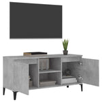 TV spintelė su metalinėmis kojelėmis, pilka, 103,5x35x50cm