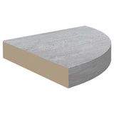Sieninės kampinės lentynos, 4vnt., pilkos, 35x35x3,8cm, MDF