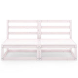Dvivietė sodo sofa, baltos spalvos, pušies medienos masyvas