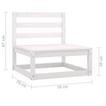 Dvivietė sodo sofa, baltos spalvos, pušies medienos masyvas