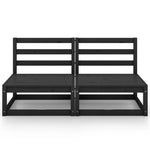 Dvivietė sodo sofa, juodos spalvos, pušies medienos masyvas