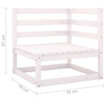 Dvivietė sodo sofa, baltos spalvos, pušies medienos masyvas