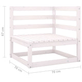 Dvivietė sodo sofa, baltos spalvos, pušies medienos masyvas
