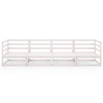 Keturvietė sodo sofa, baltos spalvos, pušies medienos masyvas