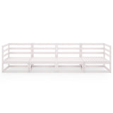 Keturvietė sodo sofa, baltos spalvos, pušies medienos masyvas