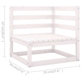 Keturvietė sodo sofa, baltos spalvos, pušies medienos masyvas