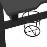 Žaidimų stalas su LED ir Z kojelėmis, juodas, 110x60x75cm