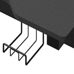 Žaidimų stalas su LED ir Z kojelėmis, juodas, 110x60x75cm