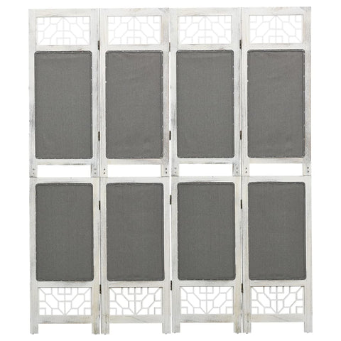 338555 vidaXL 4-Panel Room Divider Grey 140x165 cm Fabric