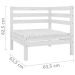 Dvivietė sodo sofa, baltos spalvos, pušies medienos masyvas