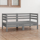 Dvivietė sodo sofa, pilkos spalvos, pušies medienos masyvas