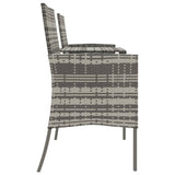 Dvivietė sodo sofa su arbatos staliuku, antracito, poliratanas