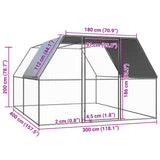 Lauko narvas viščiukams, 3x4x2m, galvanizuotas plienas