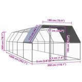 Lauko narvas viščiukams, 3x10x2m, galvanizuotas plienas