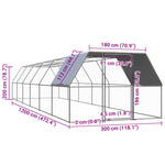 Lauko narvas viščiukams, 3x12x2m, galvanizuotas plienas