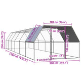 Lauko narvas viščiukams, 3x12x2m, galvanizuotas plienas