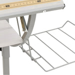 Stalas, baltas/pilkas, 110x53x(58–87)cm, mediena/plienas