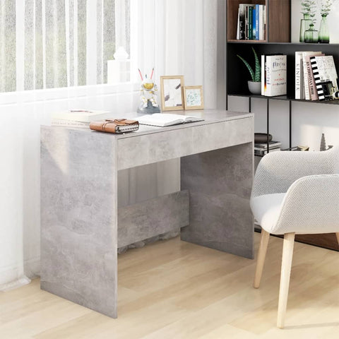 Rašomasis stalas, betono, 101x50x76,5cm, apdirbta mediena