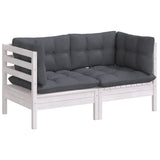 Dvivietė sodo sofa su antracito pagalvėlėmis, pušies masyvas