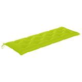 Batavia suoliukas su žalia pagalvėle, 150cm, tikmedžio masyvas