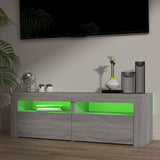 Televizoriaus spintelė su LED, pilka ąžuolo, 120x35x40cm