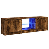 TV spintelė su LED apšvietimu, dūminio ąžuolo, 120x30x35,5cm