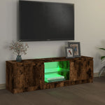 TV spintelė su LED apšvietimu, dūminio ąžuolo, 120x30x35,5cm