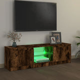 TV spintelė su LED apšvietimu, dūminio ąžuolo, 120x30x35,5cm