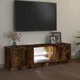 TV spintelė su LED apšvietimu, dūminio ąžuolo, 120x30x35,5cm