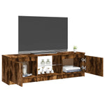 TV spintelė su LED apšvietimu, dūminio ąžuolo, 120x30x35,5cm