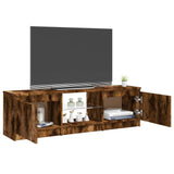 TV spintelė su LED apšvietimu, dūminio ąžuolo, 120x30x35,5cm