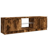 TV spintelė su LED apšvietimu, dūminio ąžuolo, 120x30x35,5cm