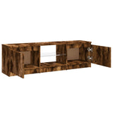 TV spintelė su LED apšvietimu, dūminio ąžuolo, 120x30x35,5cm