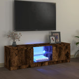 TV spintelė su LED apšvietimu, dūminio ąžuolo, 120x30x35,5cm