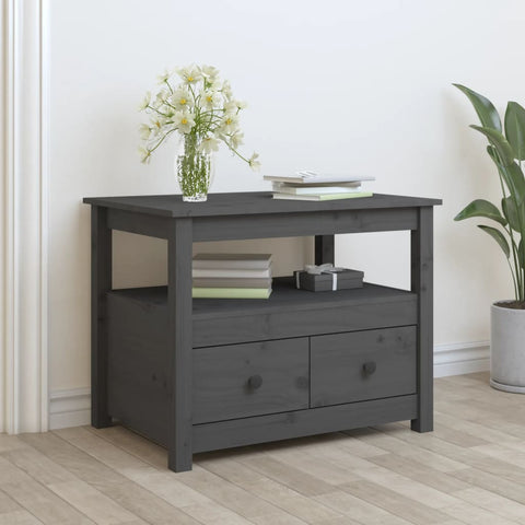 Kavos staliukas, pilkas, 71x49x55cm, pušies medienos masyvas