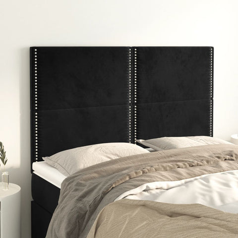 Galvūgaliai, 4vnt., juodos spalvos, 72x5x78/88cm, aksomas
