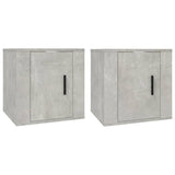 Sieninės TV spintelės, 2vnt., betono pilkos, 40x34,5x40cm