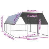 Lauko narvas viščiukams, 3x6x2m, galvanizuotas plienas