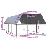 Lauko narvas viščiukams, 3x8x2m, galvanizuotas plienas